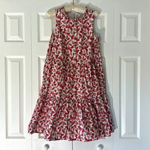 J. Crew watermelon print tiered sundress with pockets